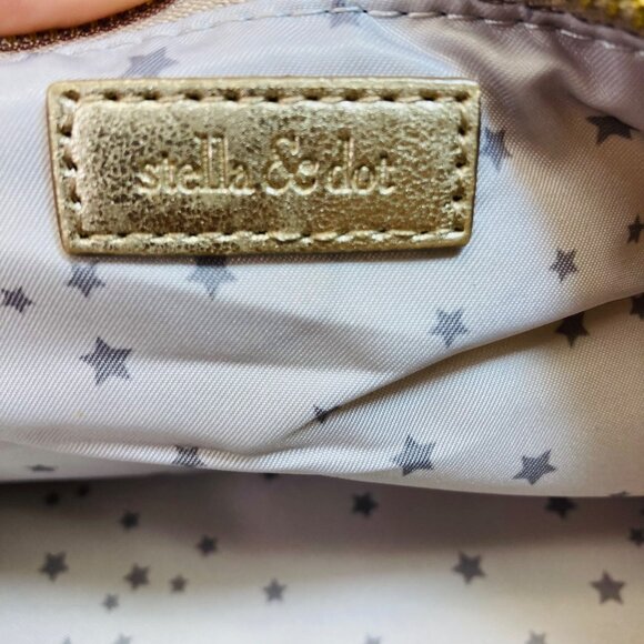 Stella & Dot Clutch Margeaux Oyster Gold Sequin Mermaid New without Tags - Picture 3 of 8